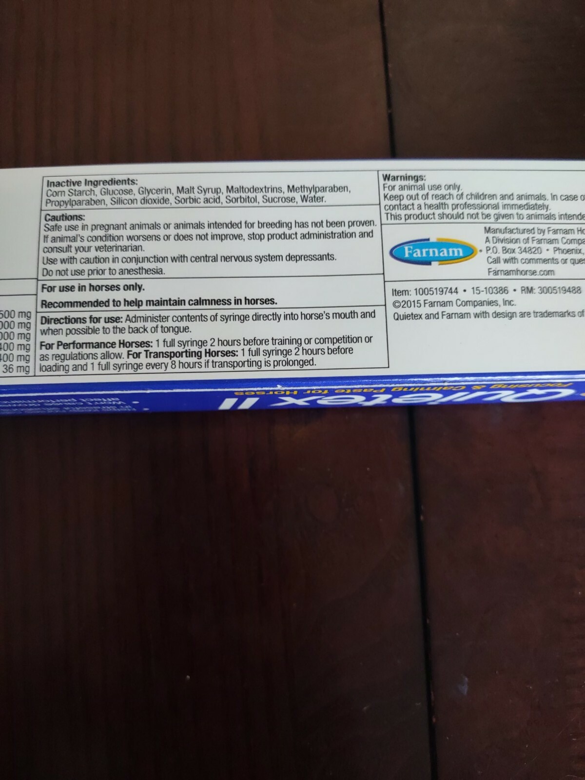 Farnam Quieter II Focusing & Calming Paste For Horses