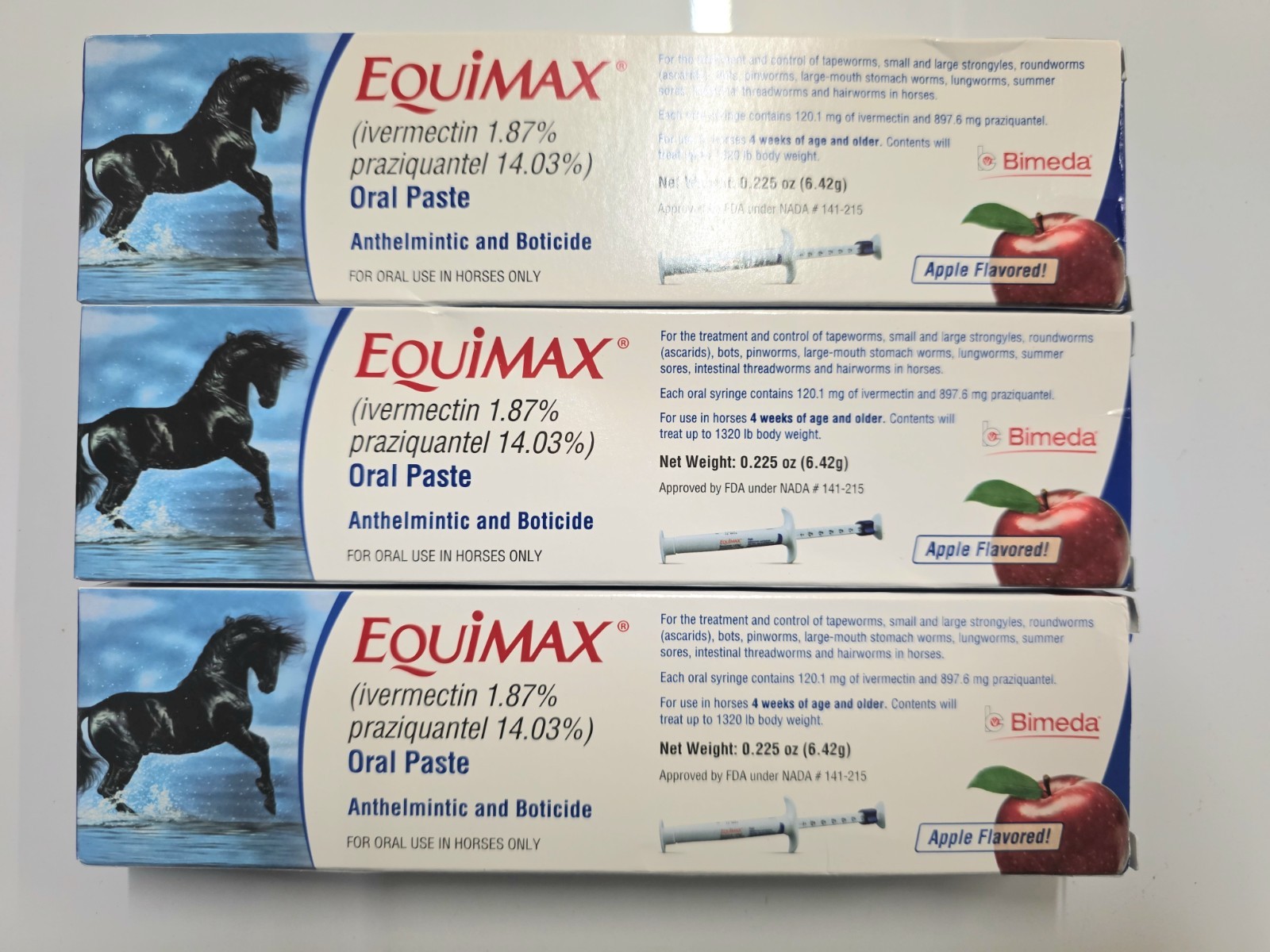Equimax 6.42g Oral Paste Apple Flavor 3Pack