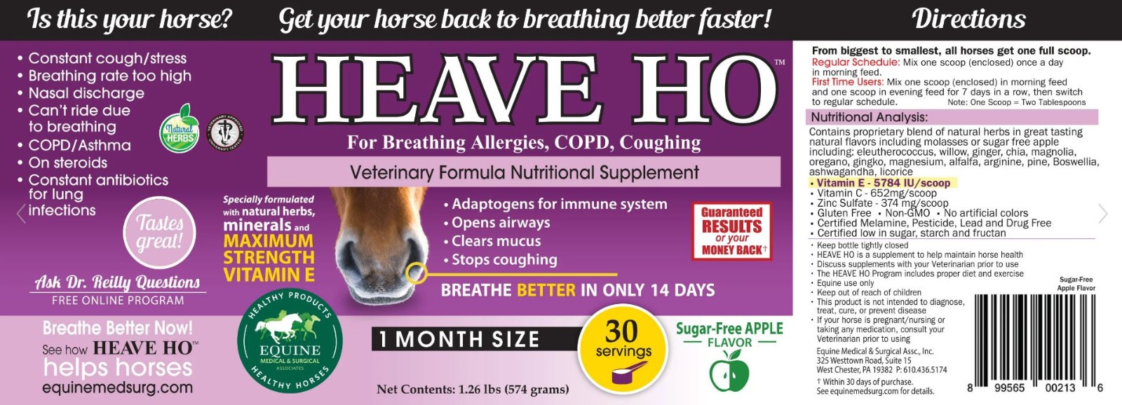 Heave Ho – Sugar Free Apple – 90 SERVINGS