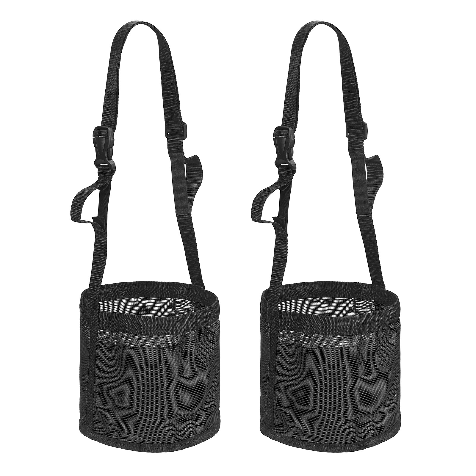 Horse Feed Bag, (Black, S,2 Pcs), Intended for Horse Feeding Grain