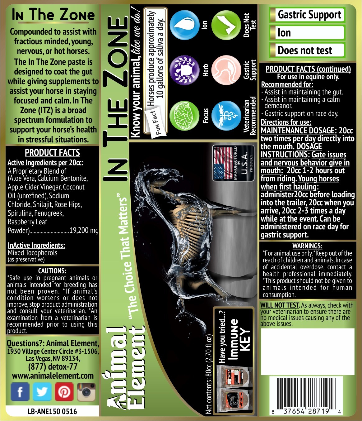 In The Zone Paste by Animal Element – Focus and Digestion w/ Aloe Vera, & ACV +