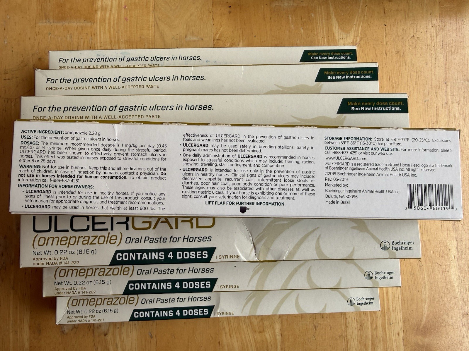 10 Boxes Of ULCERGARD Treatment Oral Paste Horses 40 Total Doses X 9/26& 10/26
