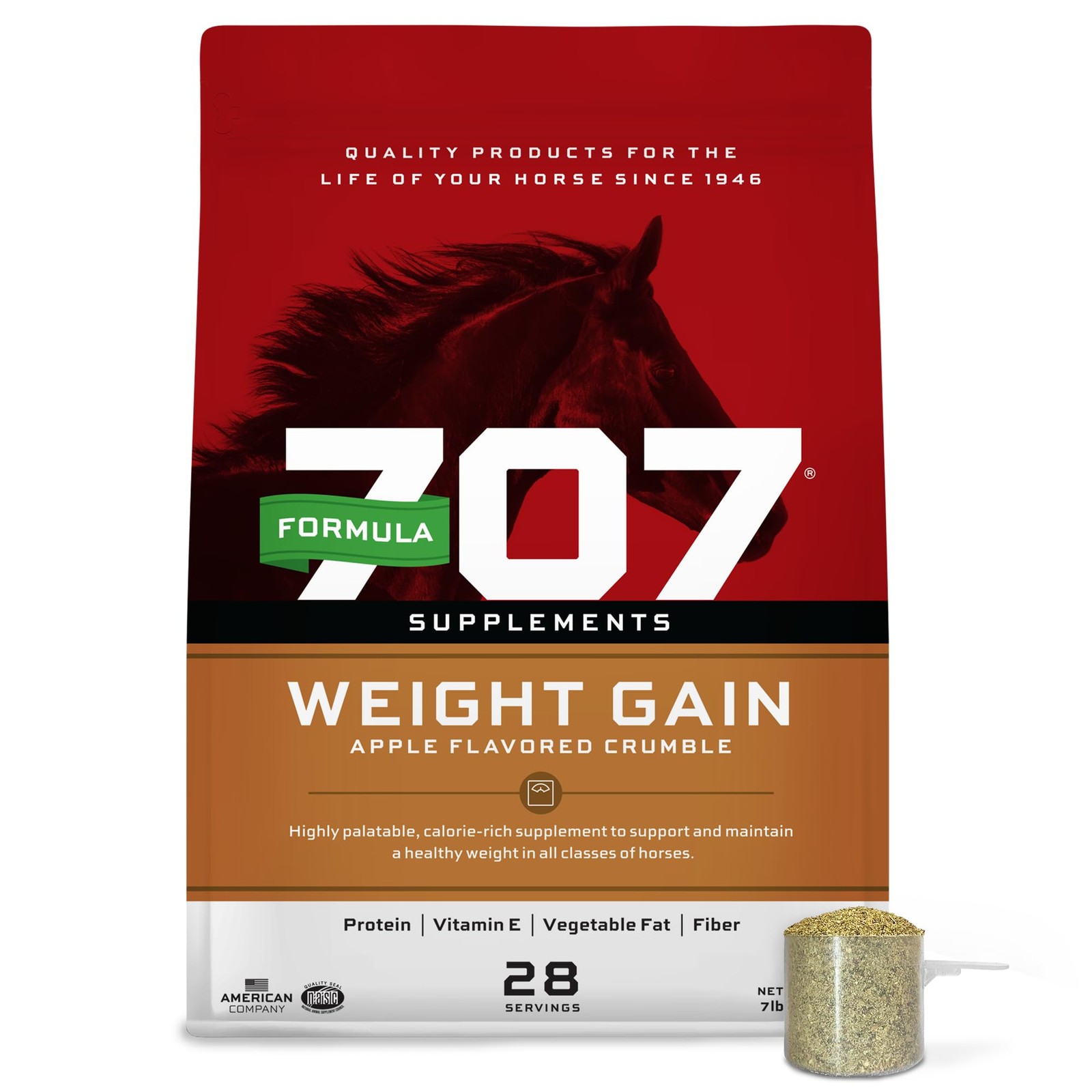 Weight Gain Crumble Equine , 7 lb Bag – Palatable, Calorie-Rich Nutritional f…
