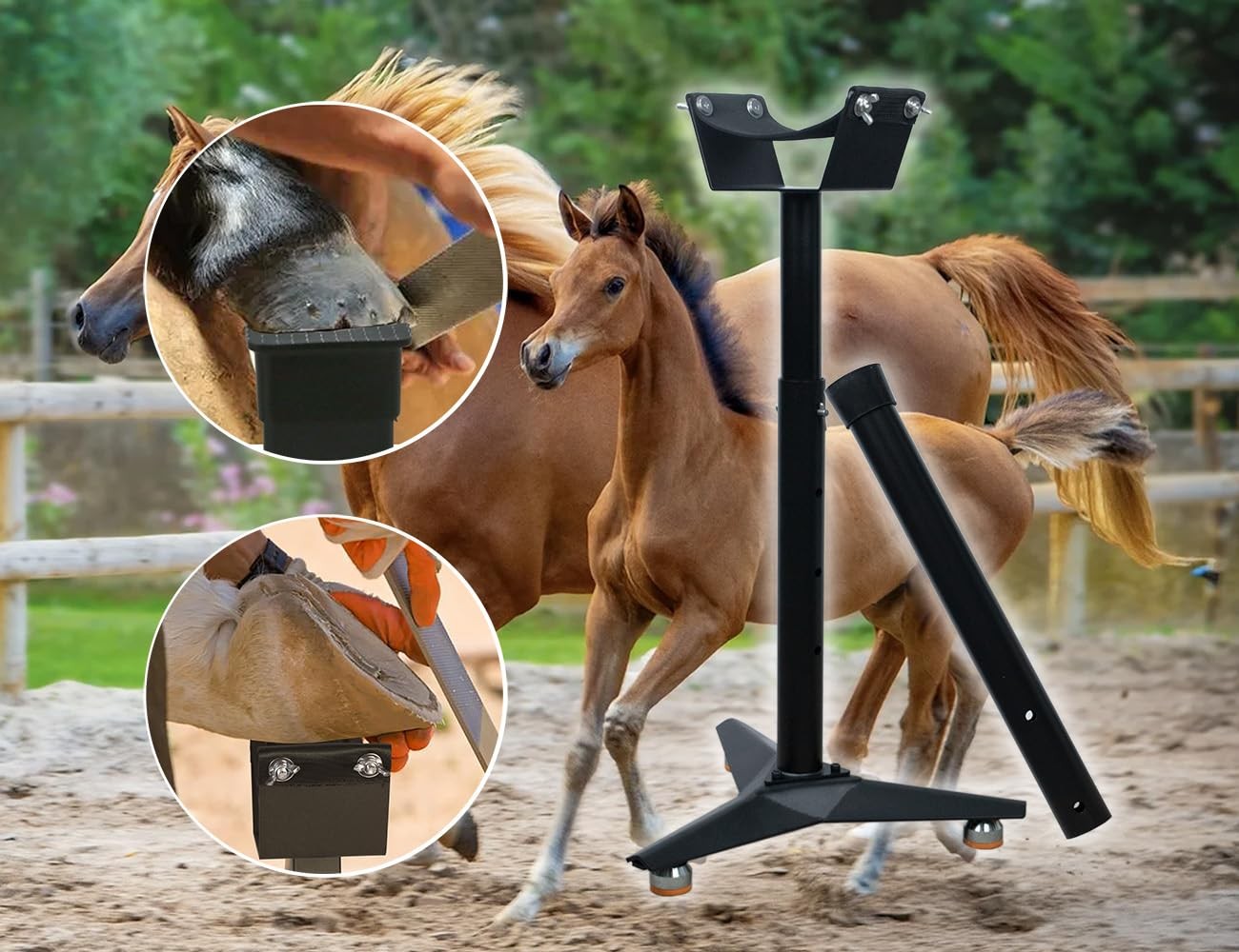 yskjyxgs Blacksmith Farrier Horse Hoof Stand Metal Hoof Stand with Adjustable…