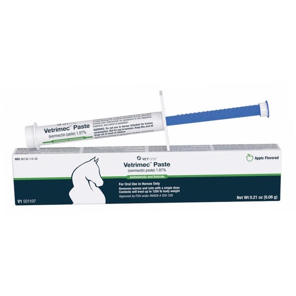 Vetrimec 1.87% Paste Dewormer for Horses, 6.08g Syringe