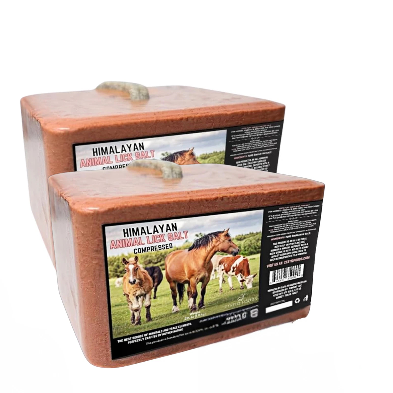 Compressed Himalayan Salt Lick Block 11.2 lb Multi-Pack, for Horses & Livestock
