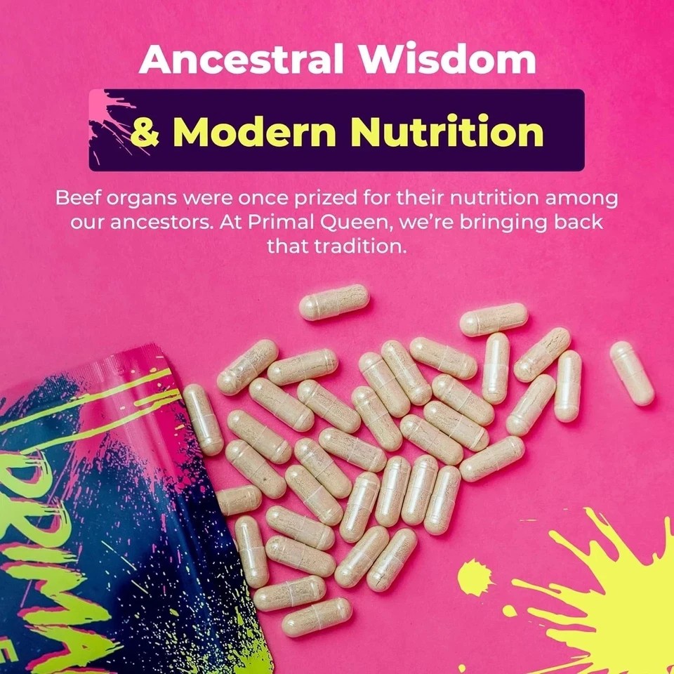 Primal Queen Female-Optimized Beef Organ Superfood Supplement (Heart, & 3 More)