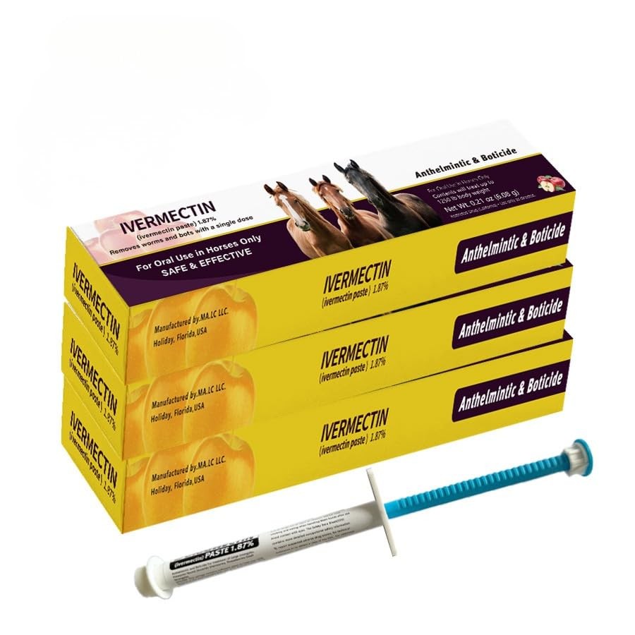 Horse Wormer Paste Dewormer 3 Pack – Equine Parasite Control 6.08g Each