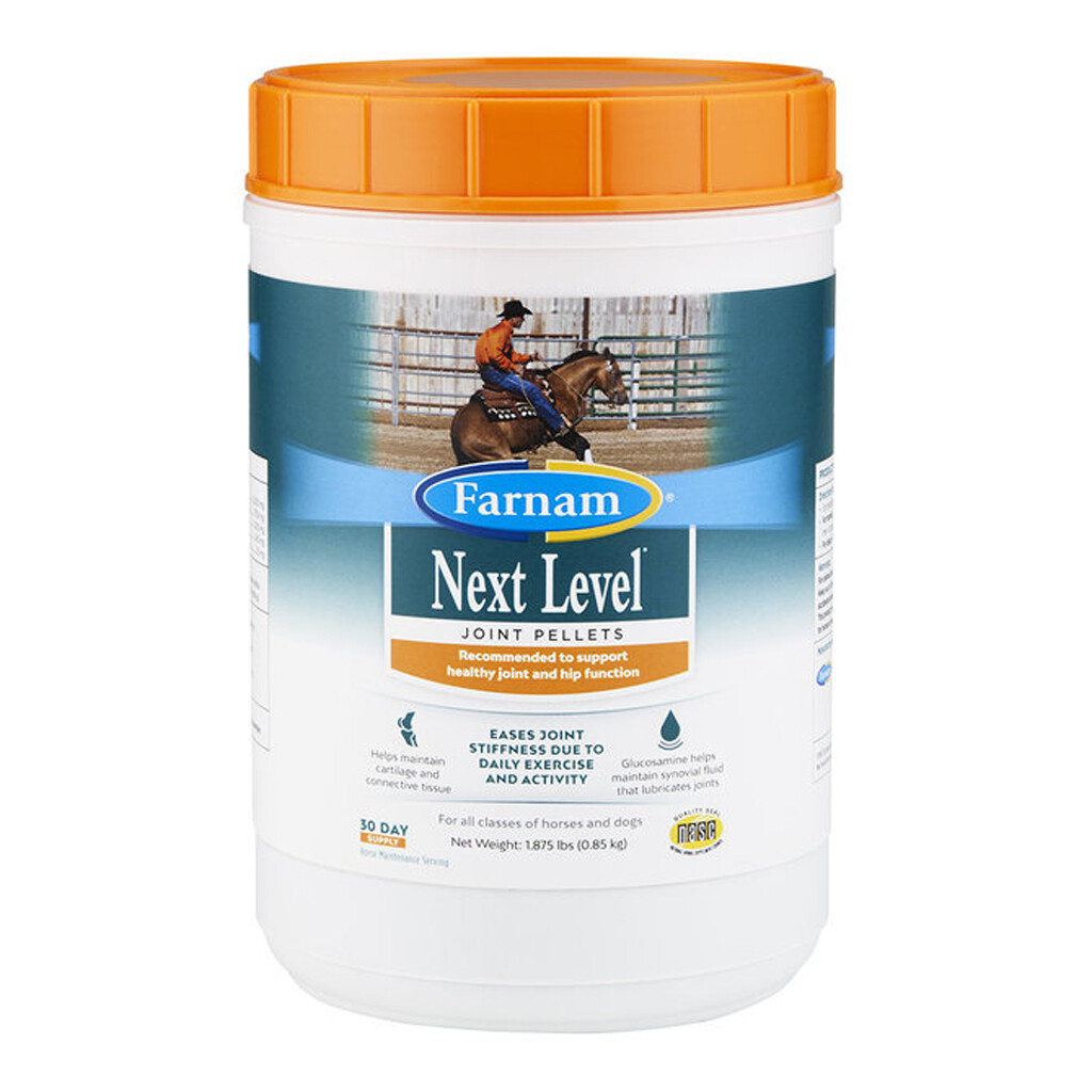 Next Level Equine & Dog Joint Pellets 1.875lb Jar MSM Glucosamine Horse Canine