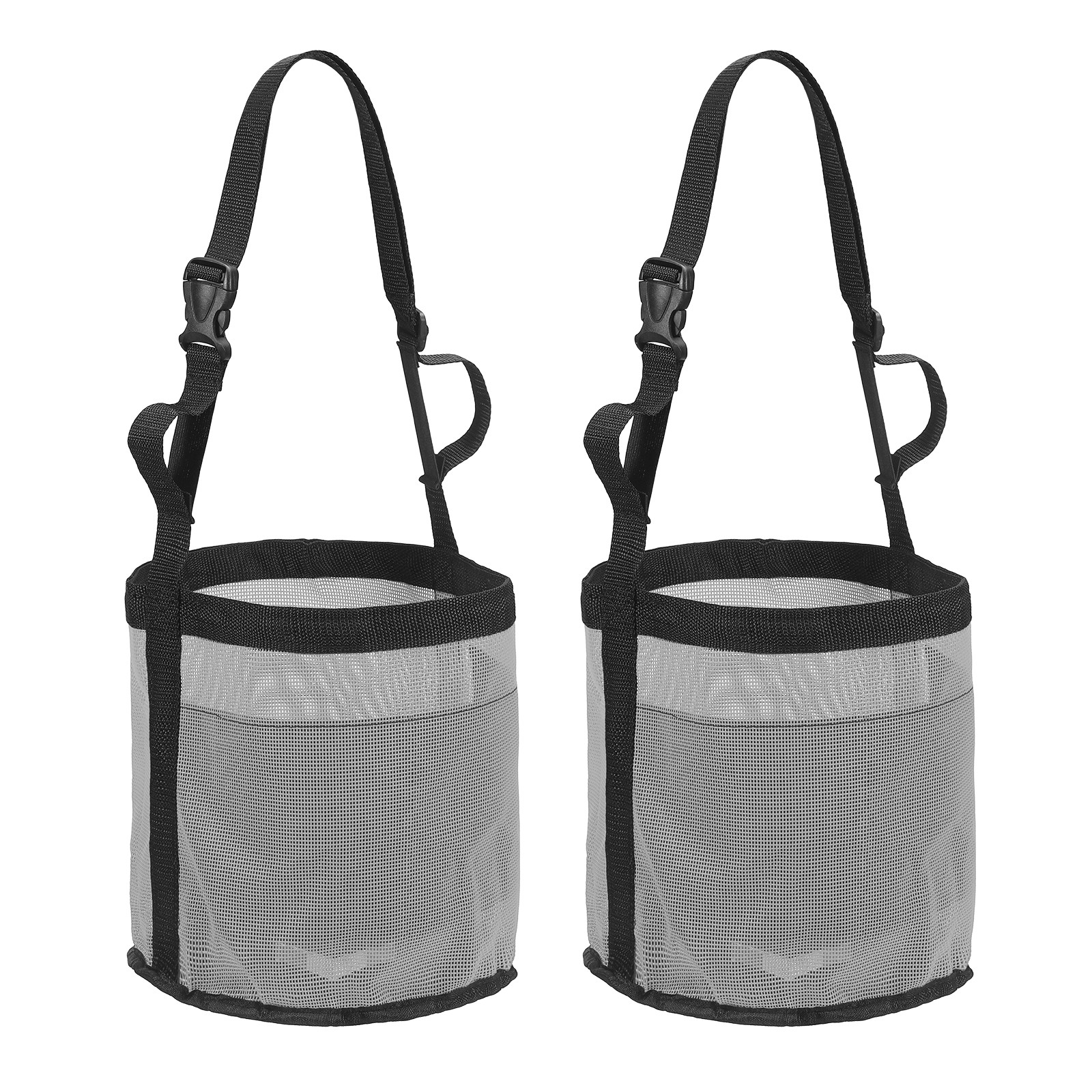 Horse Feed Bag, (Grey, M,2 Pcs), Intended for Horse Feeding Grain