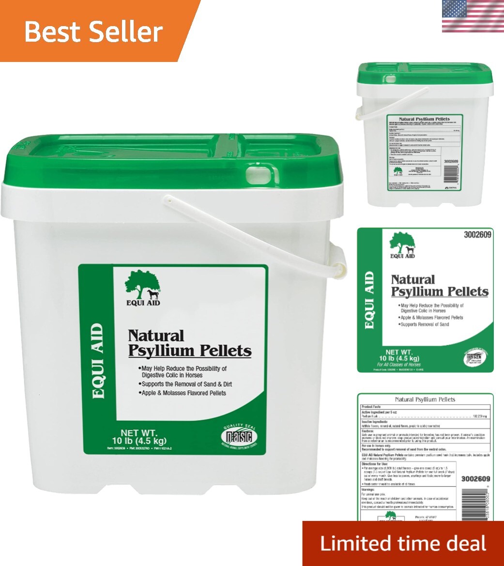10 lb Equi Aid Psyllium Fiber Pellets, Supports Sand & Dirt Removal for Horses