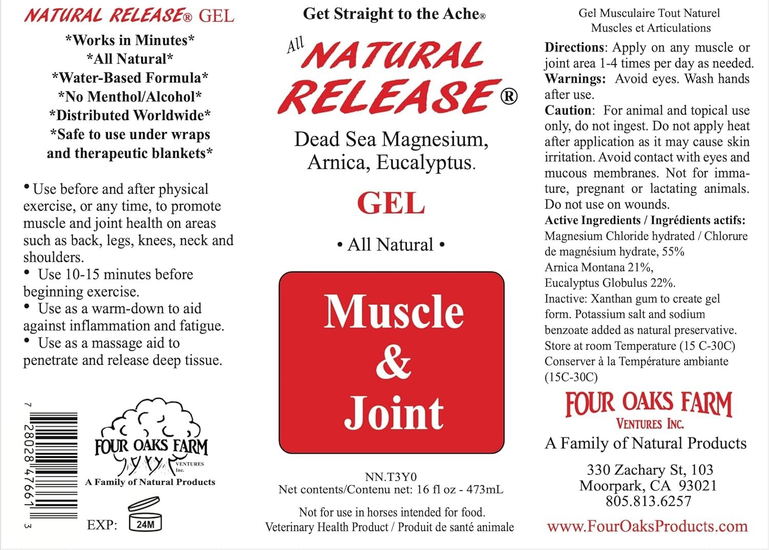 Effective Eucalyptus Horse Liniment Gel – 16 oz for Muscle and Joint Pain