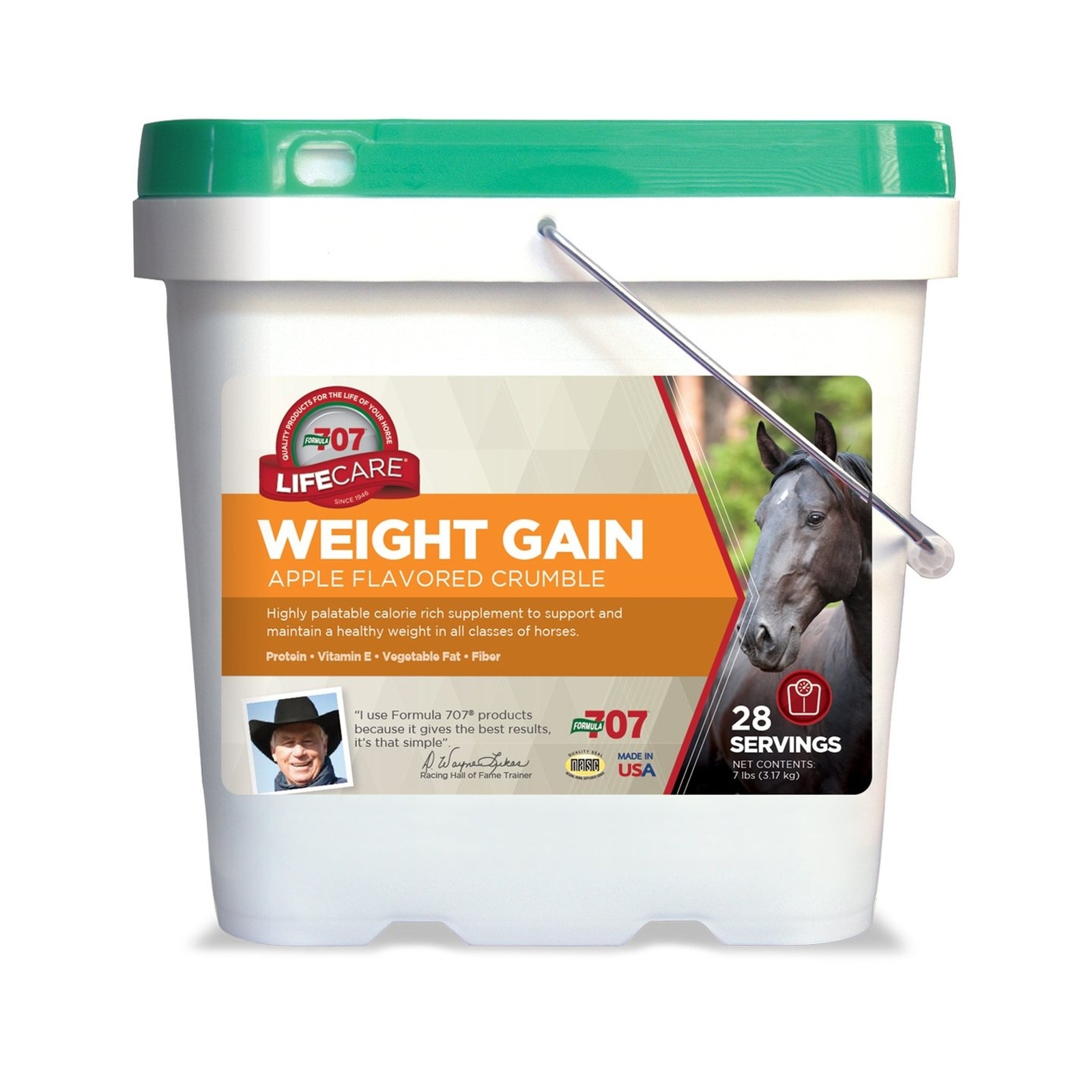 Formula 707 Weight Gain Crumble Equine Supplement, 7lb Bucket – Palatable,