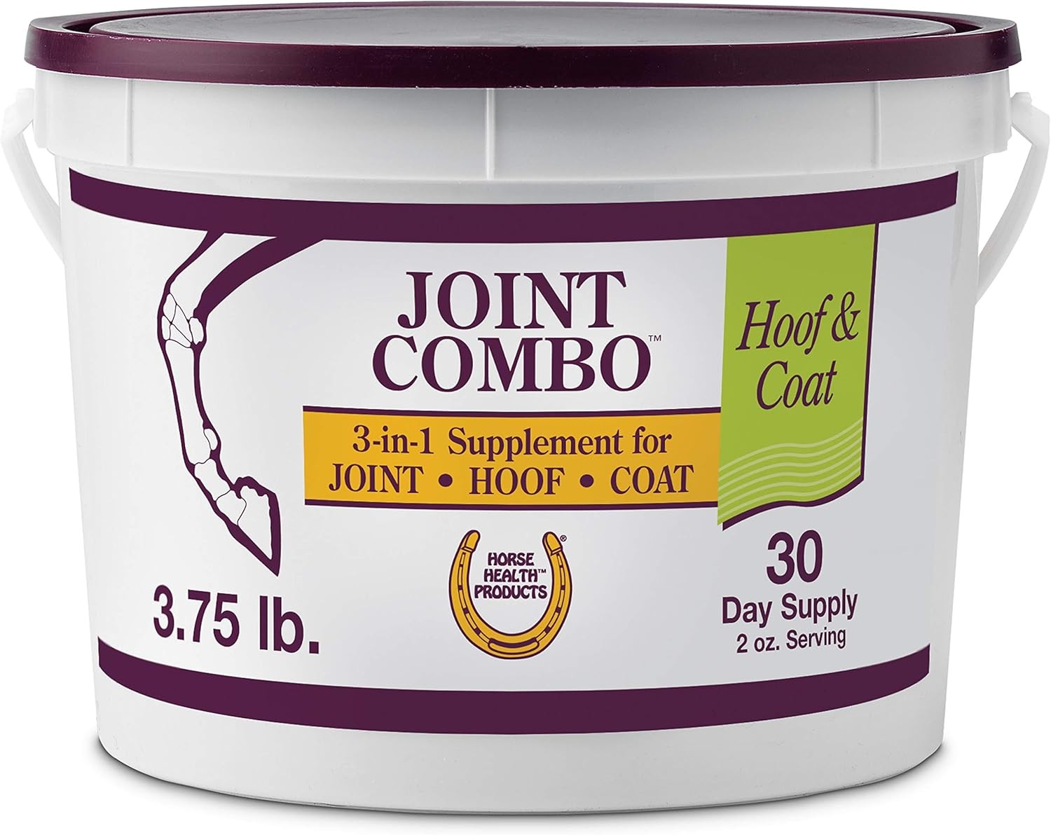 Horse Health Joint Combo Hoof & Coat, Convenient 3-in-1 Horse Joint Supplement P