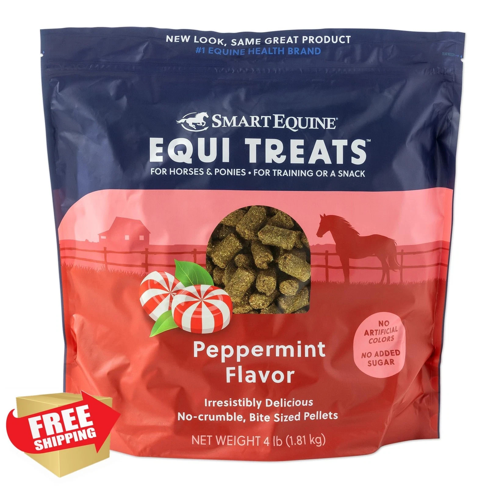 Uckele Equi Treats, Horse Cookies, Timothy Grass, Low ESC, Peppermint 4lb