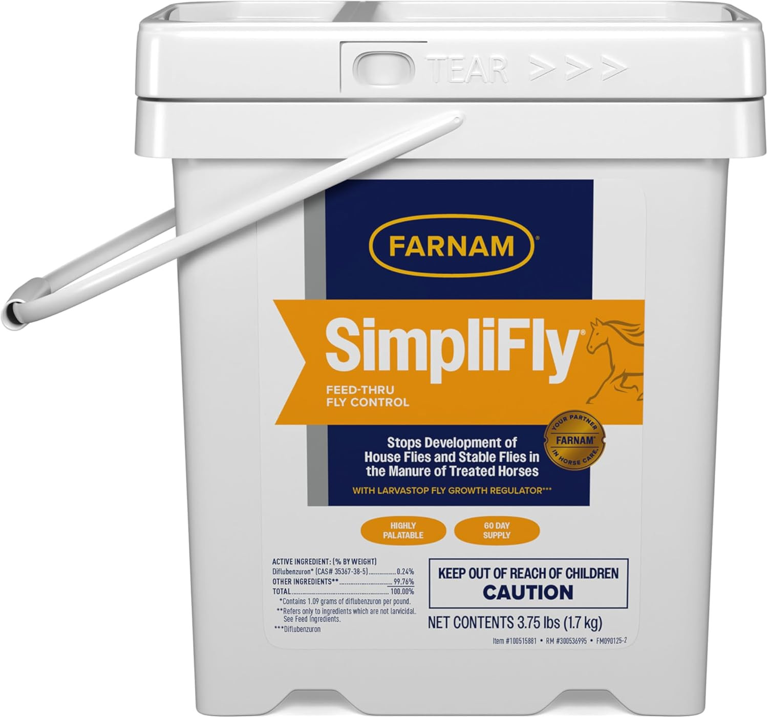Simplifly Feed through Fly Control Daily Supplement for Horses, 3.75 Lb, EPA App