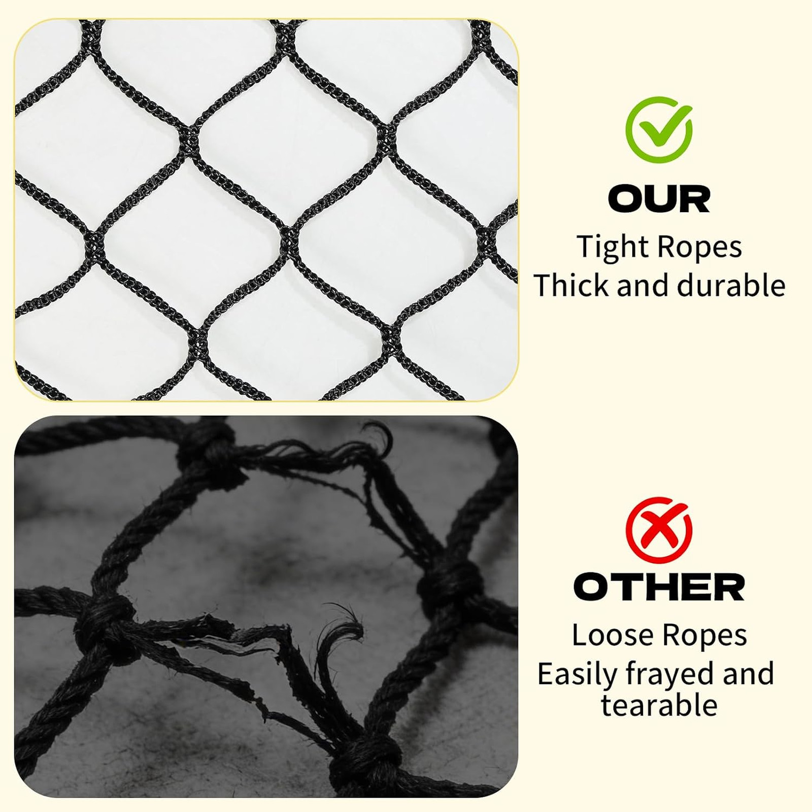 5×5 FT Heavy Duty Slow Feed Hay Net, 1.57-Inch Knotless Weatherproof Nylon Hay
