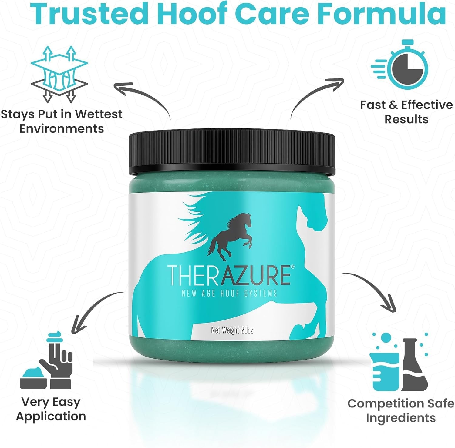 Horse Hoof Thrush Treatment Clay 20oz, White Line Equine Care Deep Penetration
