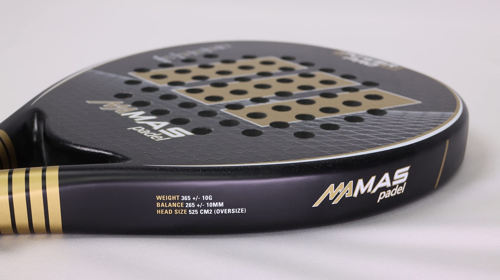 Power Pro Padel Racket Gold/Black, Plain, Adult, 100% Carbon Coating…