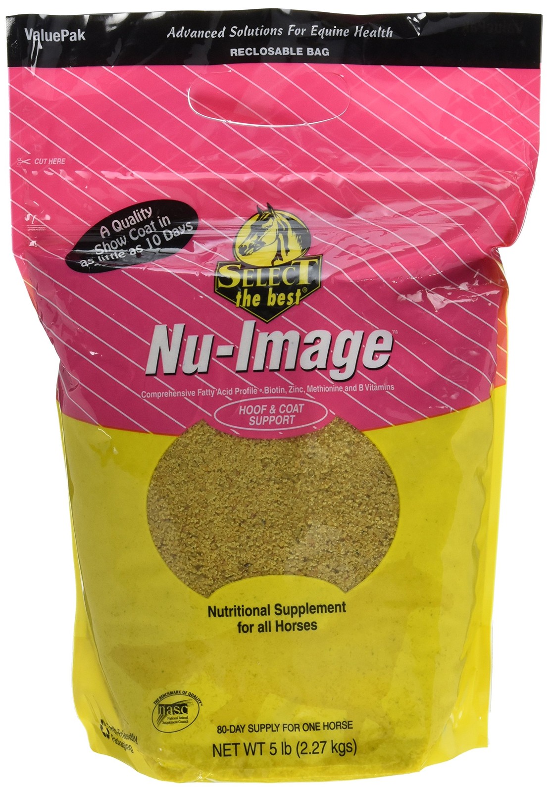 Nu Image Hoof and Coat Support for Horses 5lb Omega 3 6 Biotin Zinc Lysine