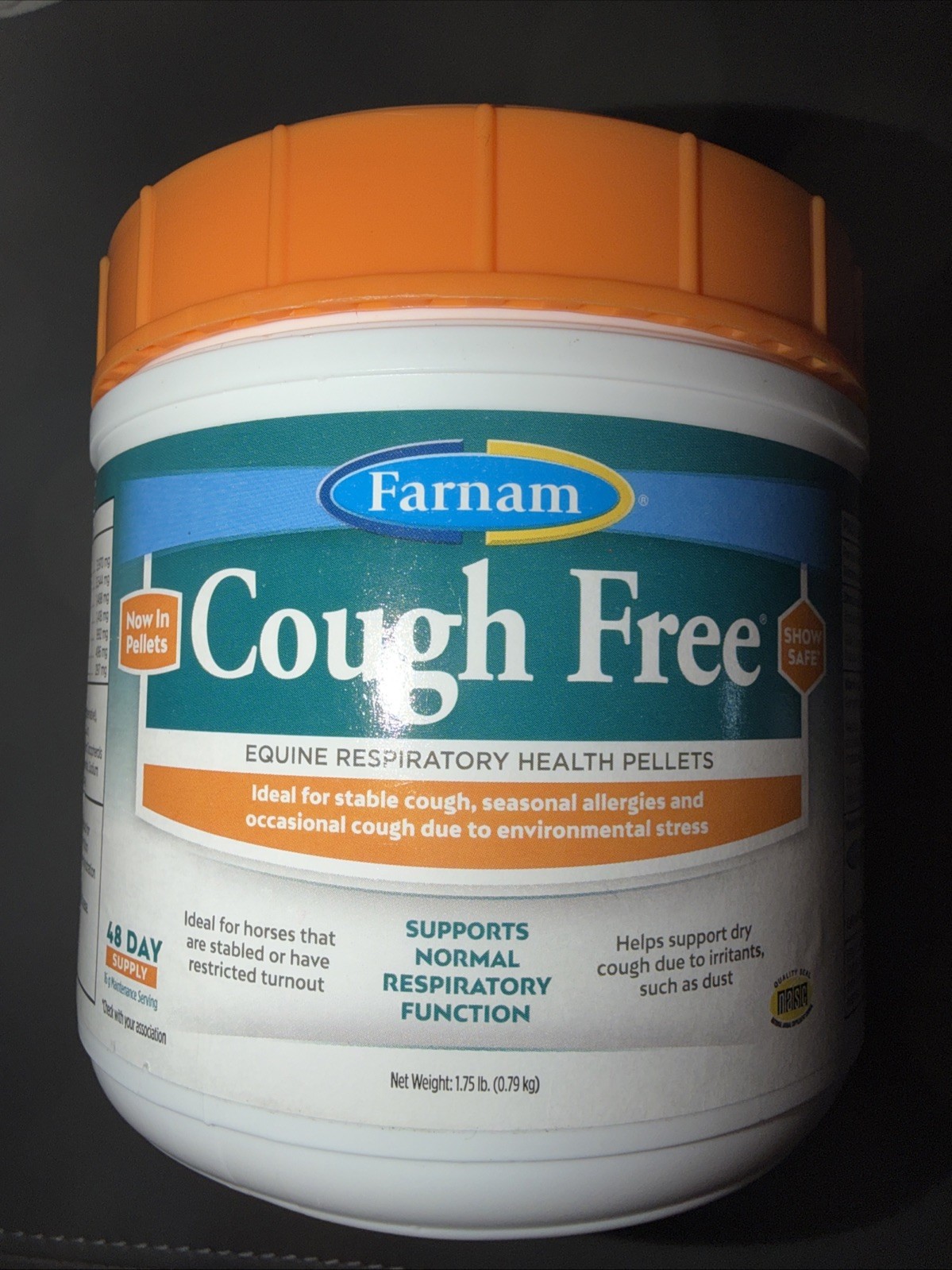 Cough Free Equine Respiratory Health 48 Day Supply 1.75 Lbs By Farnam!!
