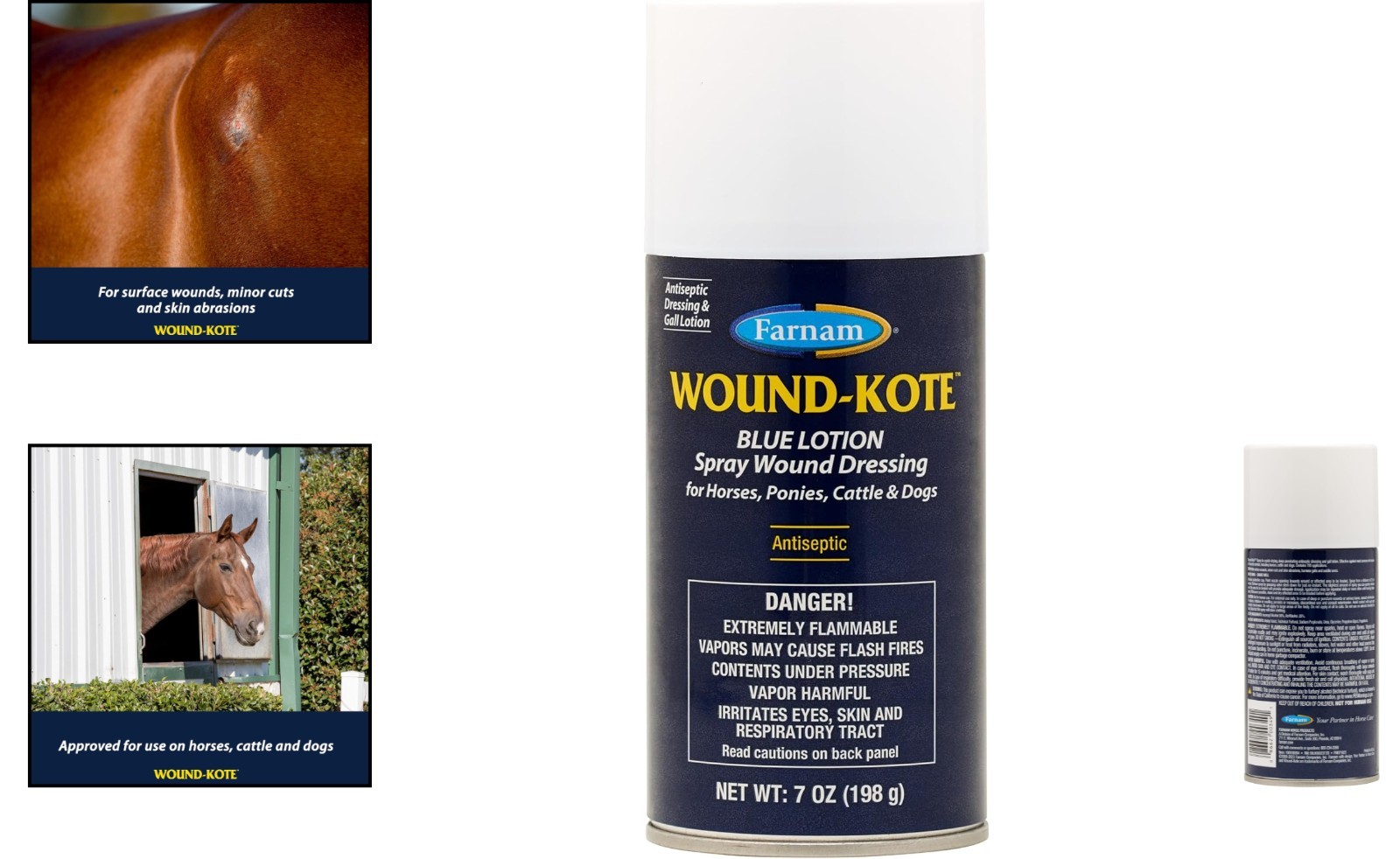 Wound-Kote Blue Lotion Spray – Antiseptic Wound Care for Horses & Dogs, 7 Oz