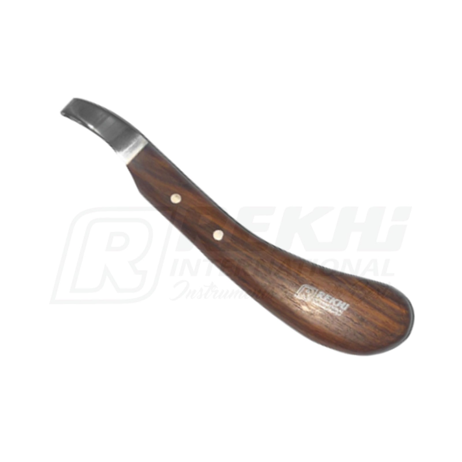 Rekhi Farrier Loop Knife with Wooden Handle – Precision Hoof Care Tool for Ho…
