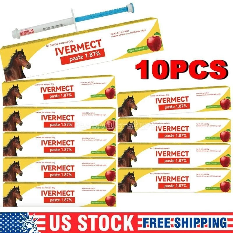 10 Packs in Box Paste Horse Dewormer Apple Flavor Wormer Friendly 1 /2028