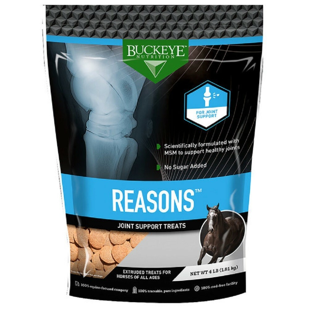 Buckeye Nutrition REASONS JOINT SUPPORT HORSE TREATS 4 lb. bag For all horses