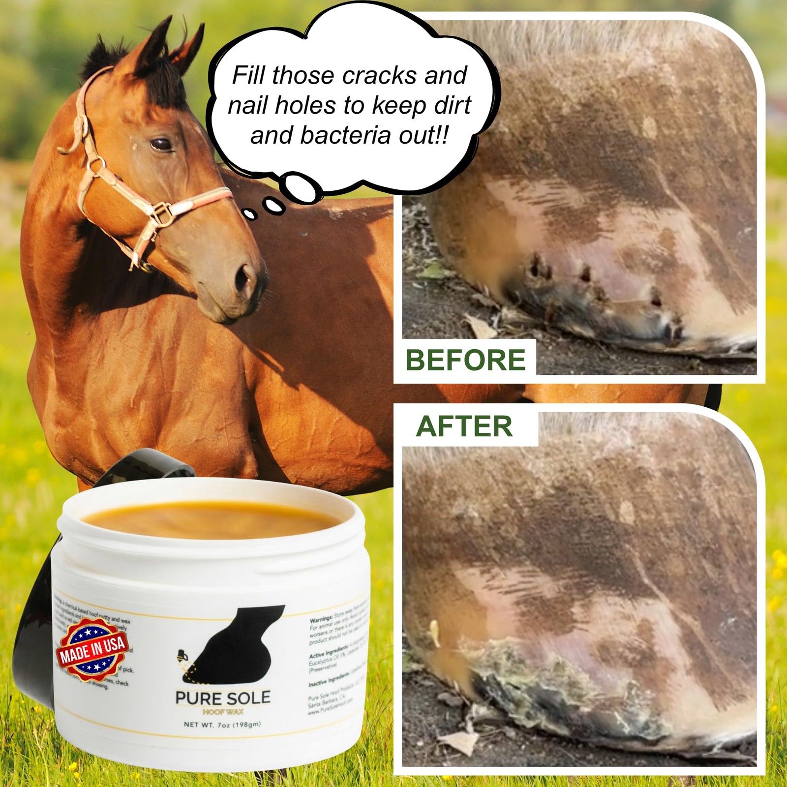 Hoof Wax – Hoof Putty Wax That Helps Heal and Protect Your Horse’s Hooves – Perf