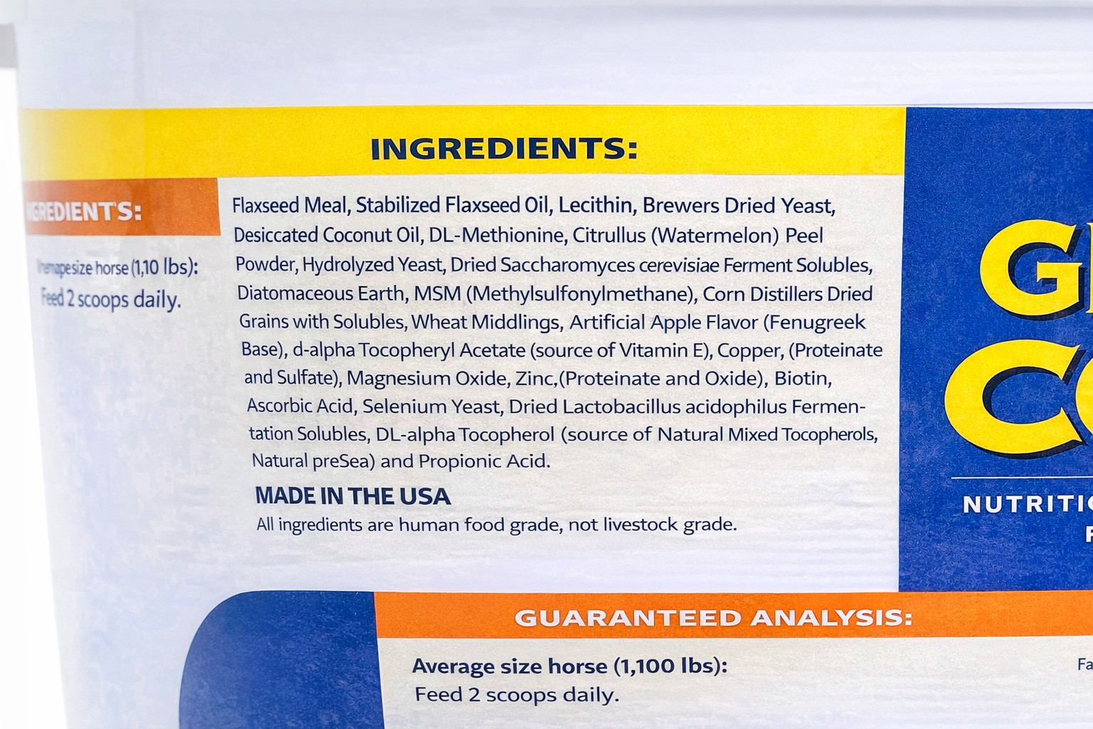 Grand Coat Nutritional Supplement for Horses – 5 lb (Approx. 40 Servings)