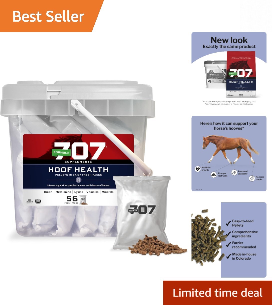 Daily Fresh Packs: Biotin & Amino Acids for Healthy Hoof Support – 56 Days