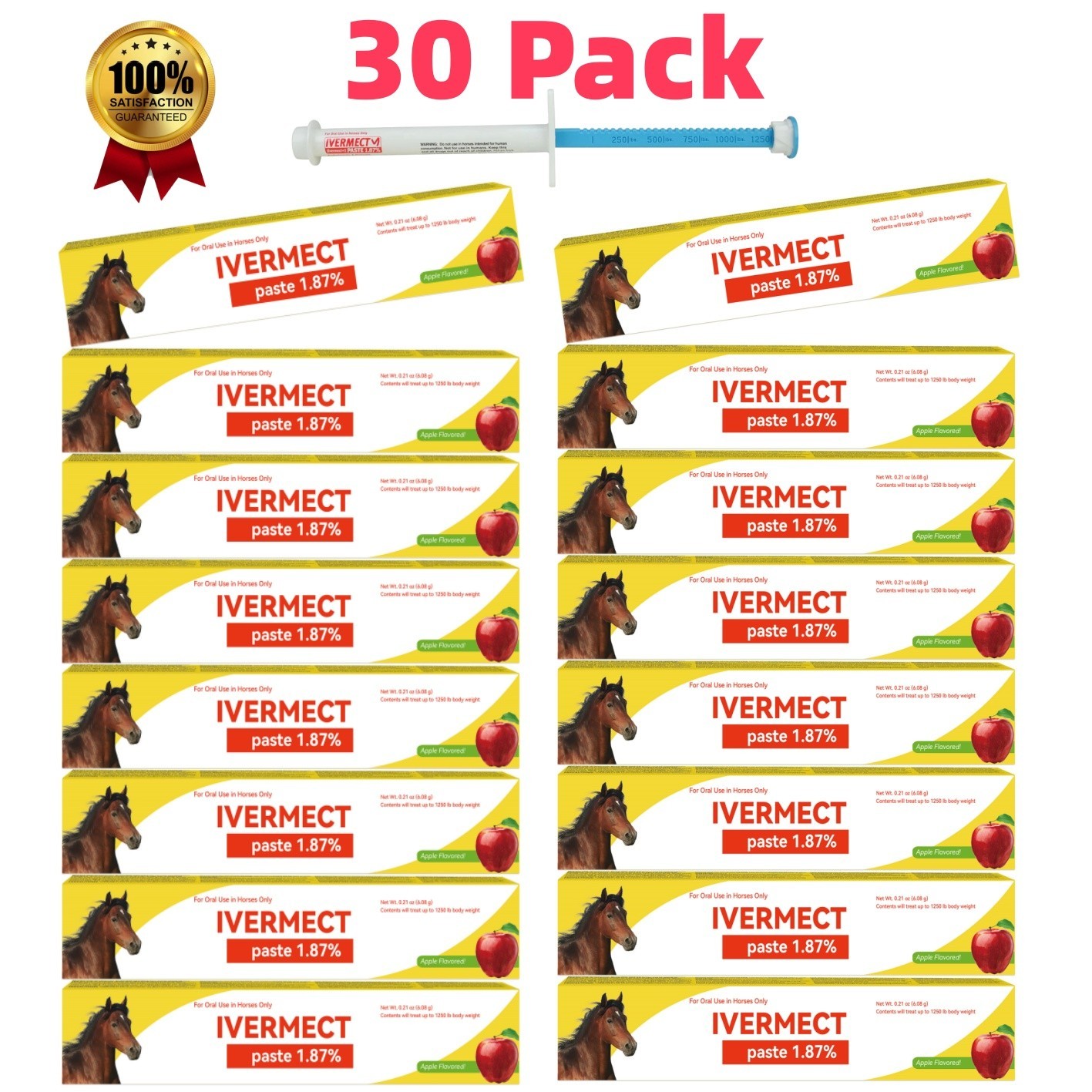 30 Pack for Large Stables – Horse Dewormer Paste, Ships from USA-1/2028