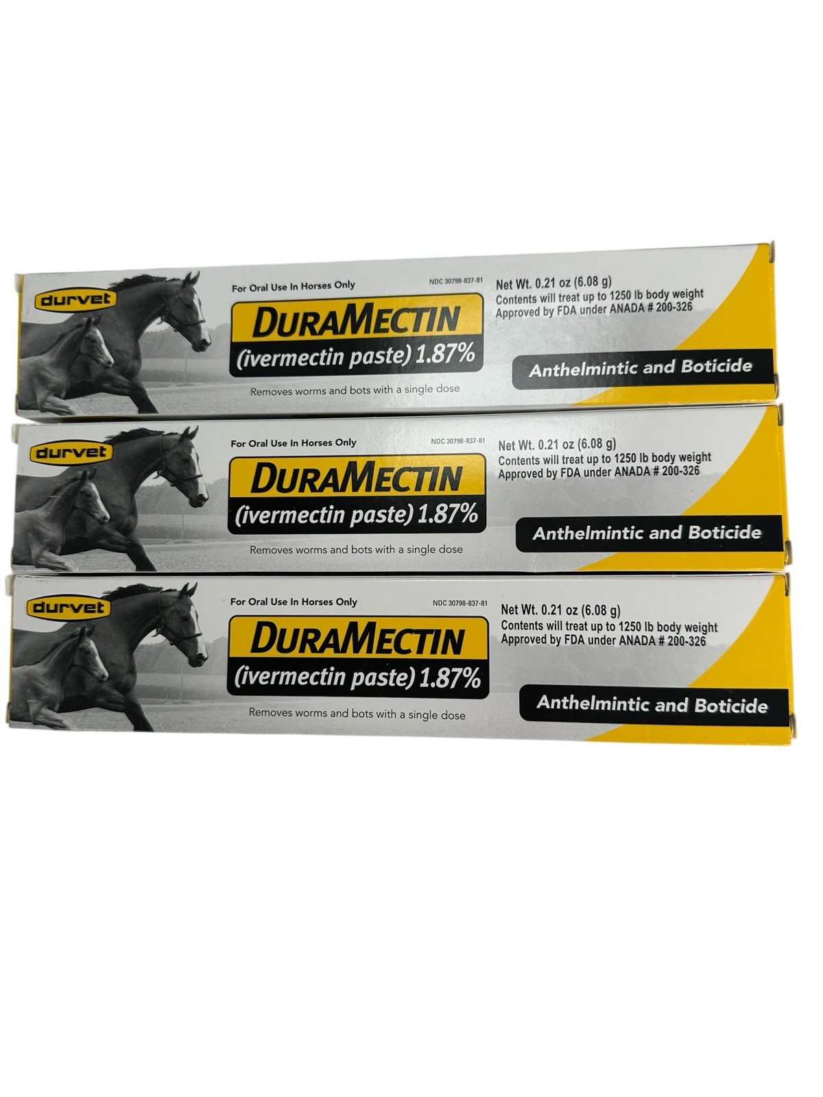 Duramectin Equine Wormer Paste – 3 Tubes exp date Nov-2026